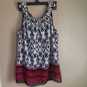 White, red and black Blouse